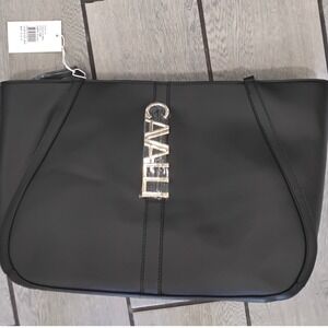 Cavalli Class Sandra Shopper Black Onyx Tote Bag CCS25614-BKOX New